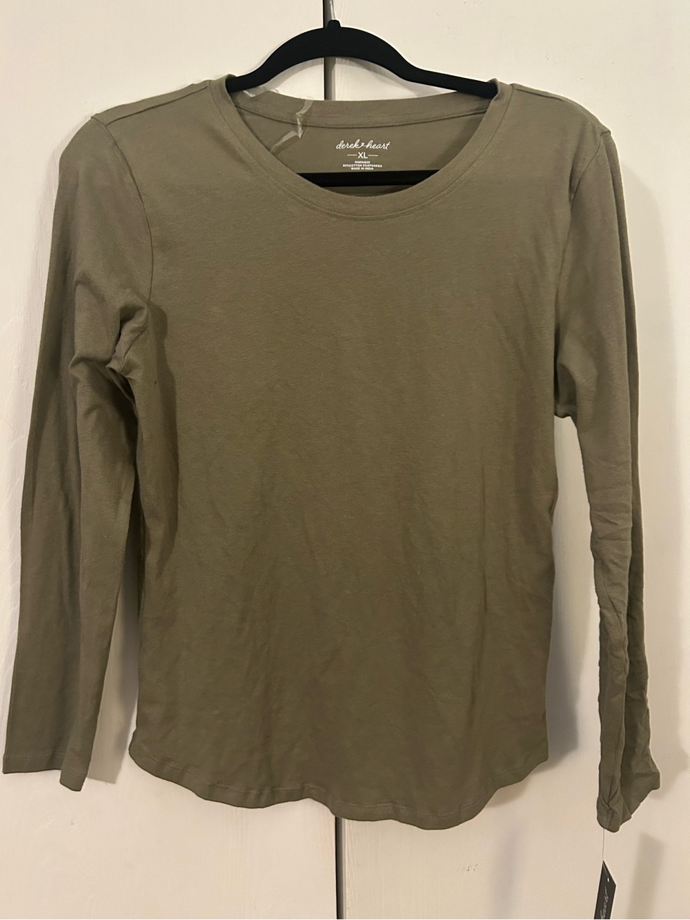 Desert Heart Olive Long Sleeve Crewneck Top